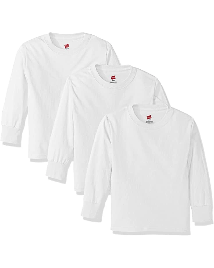 Hanes Big Boys Tagless Long Sleeve Tee (Pack of 3) | Shirts & Tops 4 Hanes Big Boys Tagless Long Sleeve Tee (Pack of 3) | Shirts & Tops - Image 2