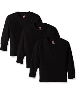Hanes Big Boys Tagless Long Sleeve Tee (Pack of 3) | Shirts & Tops