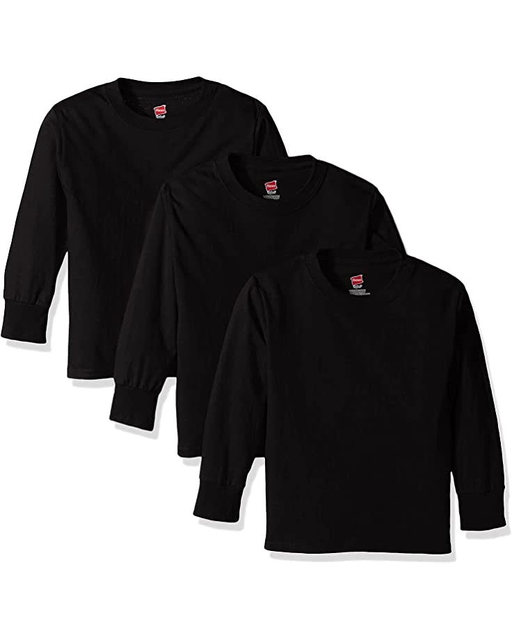 Hanes Big Boys Tagless Long Sleeve Tee (Pack of 3) | Shirts & Tops 3 Hanes Big Boys Tagless Long Sleeve Tee (Pack of 3) | Shirts & Tops