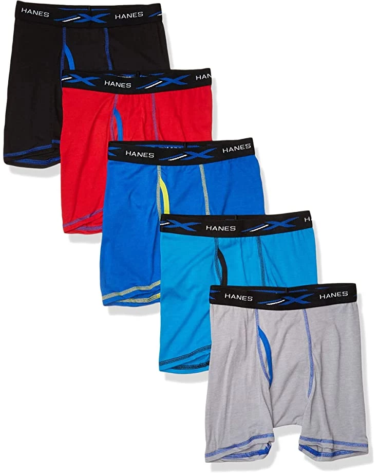 Hanes Boys' Lightweight Super Soft Boxer Briefs 5-Pack | Underwear 3 Hanes Boys' Lightweight Super Soft Boxer Briefs 5-Pack | Underwear