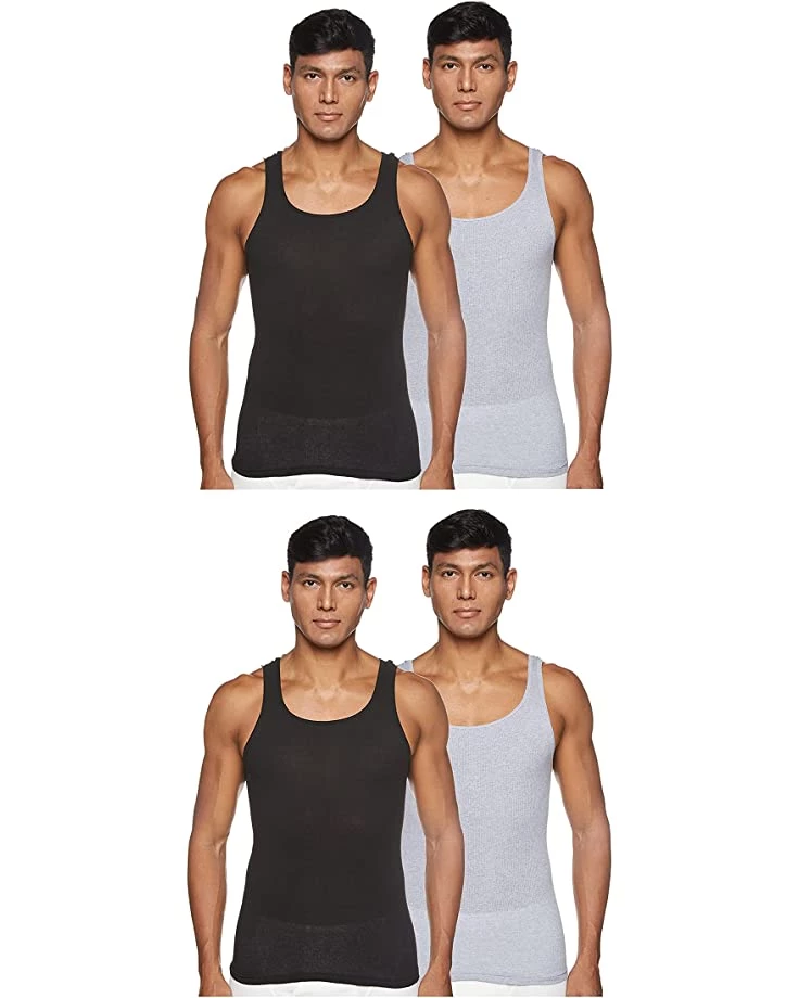 Hanes Men's Tagless Cotton Tank Undershirt – Multiple Colors (White, Black/Grey) | Shirts & Tops 3 Hanes Men's Tagless Cotton Tank Undershirt – Multiple Colors (White, Black/Grey) | Shirts & Tops