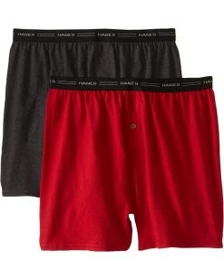 Hanes Men's Exposed Waistband Knit Boxer-Multiple Packs Available | Underwear
