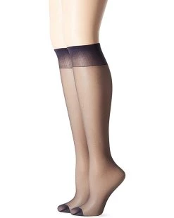 Hanes Silk Reflections Women's Knee High Reinforce Toe 2 Pack | Socks