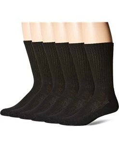 Hanes Men's ComfortBlend 6-Pack Cushioned Casual Solid Crew Socks