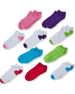 Hanes Girls' 10-Pack Low-Cut Socks