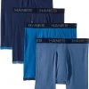 Hanes 4-Pack Core Cotton Platinum Ringer Boxer Brief | Underwear