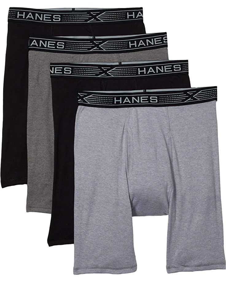 Hanes 4-Pack Platinum X-Temp Combed Cotton Long Leg Boxer Briefs | Underwear 3 Hanes 4-Pack Platinum X-Temp Combed Cotton Long Leg Boxer Briefs | Underwear