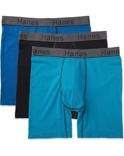Hanes Men's 3-Pack Comfort Flex Fit Ultra Soft Stretch Boxer Brief, Available in Regular and Long Leg | Underwear